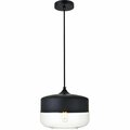 Cling Ashwell 1 Light Pendant Ceiling Light with Clear Glass Black CL2954166